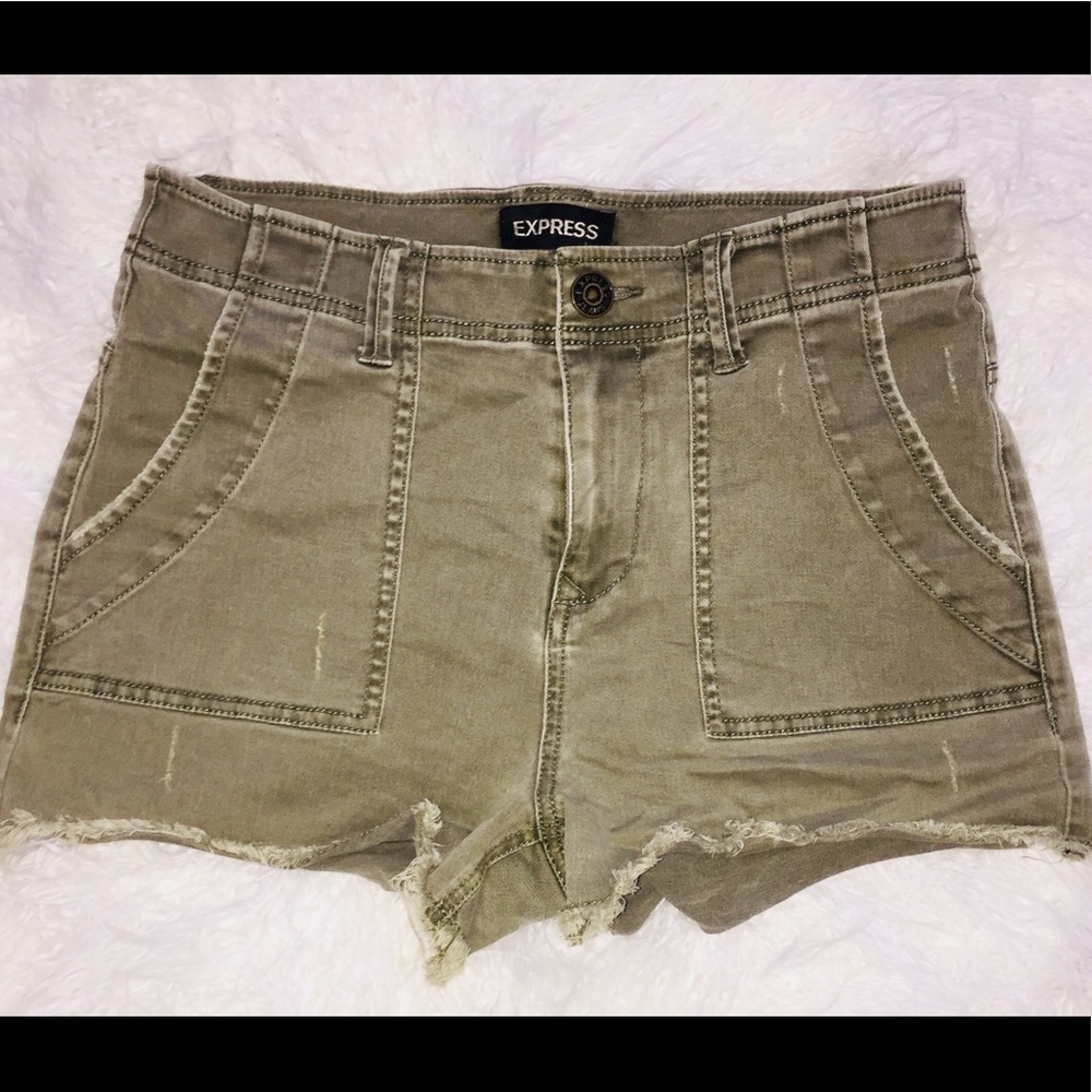 Army green Jean shorts high waisted